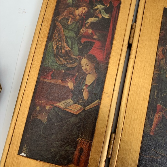 Florentine Style Religious Triptych Annunciation Adoration of the Magi Art - Picture 6 of 7